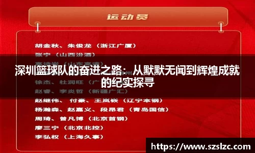 深圳篮球队的奋进之路：从默默无闻到辉煌成就的纪实探寻